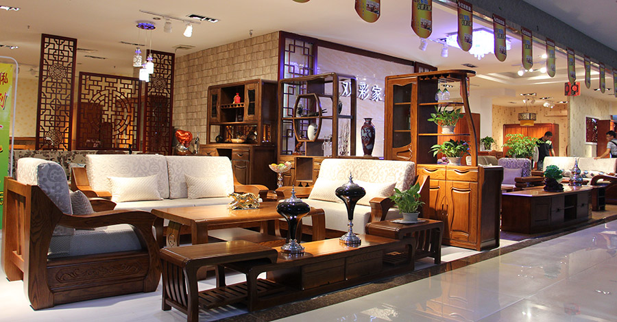 双彩家具参展现场